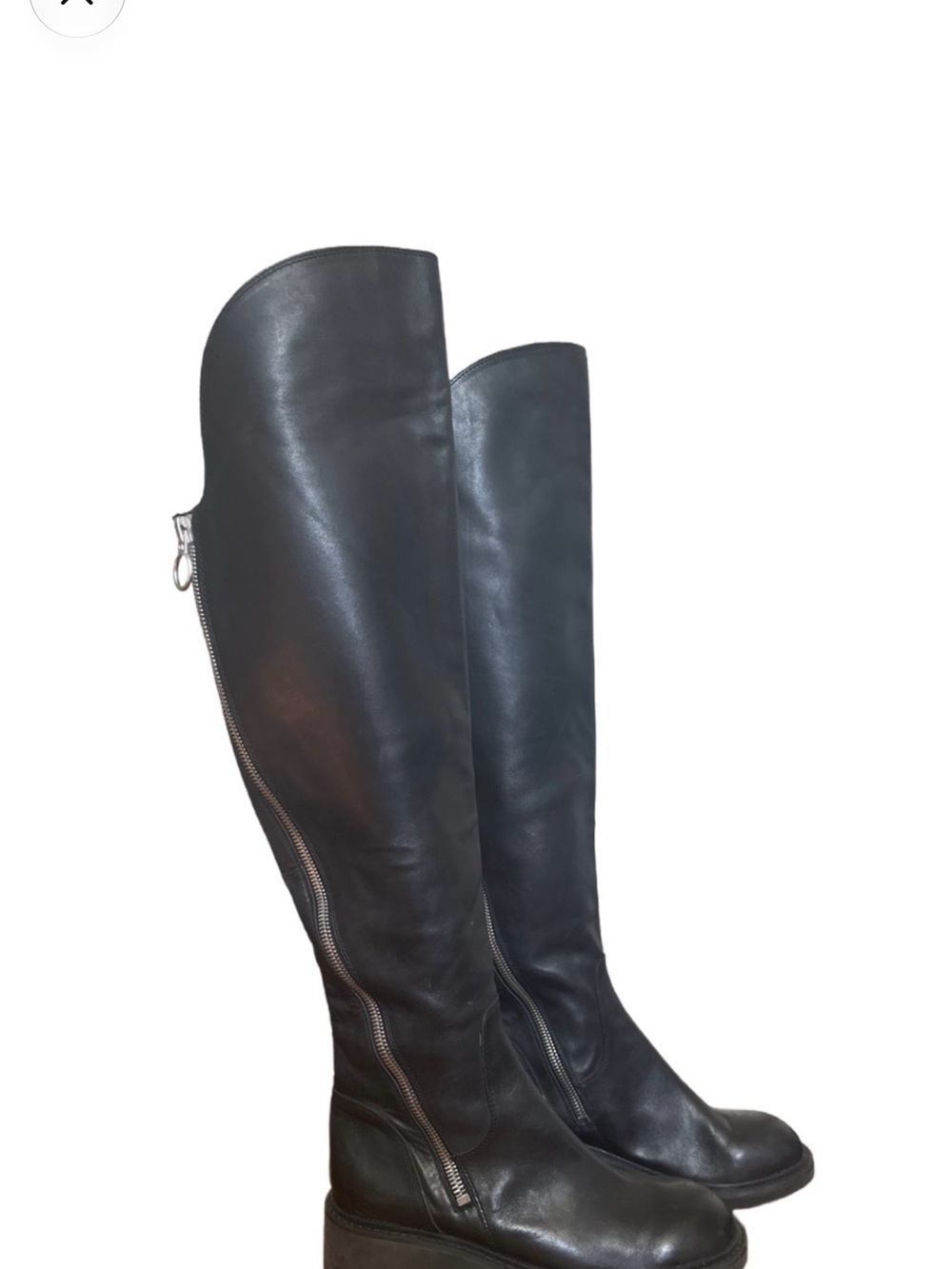 Ash Black Leather Over-the-Knee Zip. Rare Ash Seven boots!